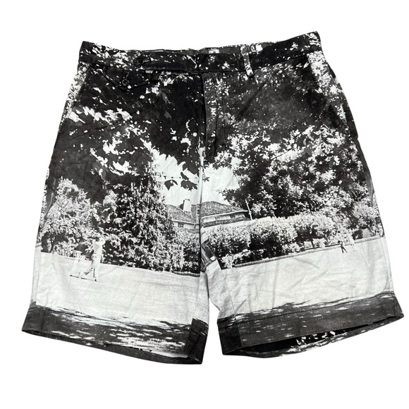 Polo Ralph Lauren Golf Shorts Mens Size 32 Black White Scenic Print - Picture 1 of 7